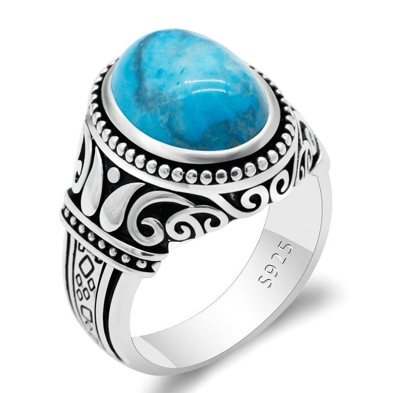 Bague en argent sterling avec pierre turquoise