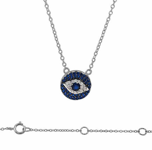 Sterling silver evil eye  necklace