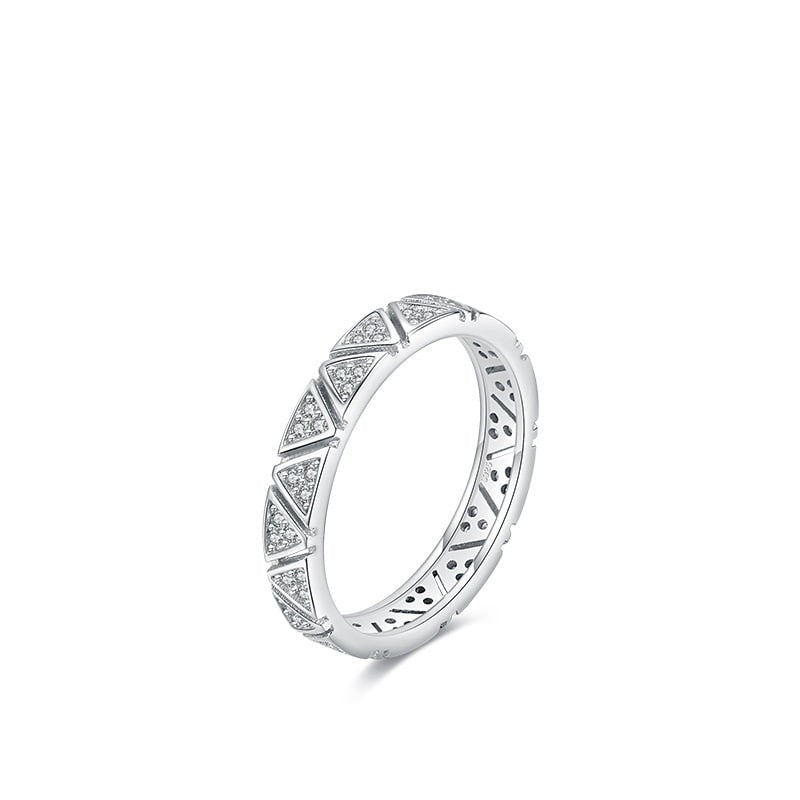 Bague triangulaire en argent sterling