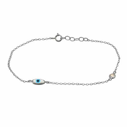 ਸਟਰਲਿੰਗ ਸਿਲਵਰ ਬੁਰੀ ਅੱਖ ਵਾਲਾ ਬਰੇਸਲੇਟ