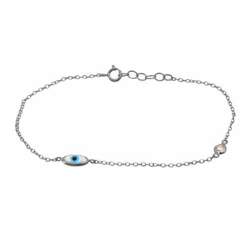 Sterling silver evil eye bracelet