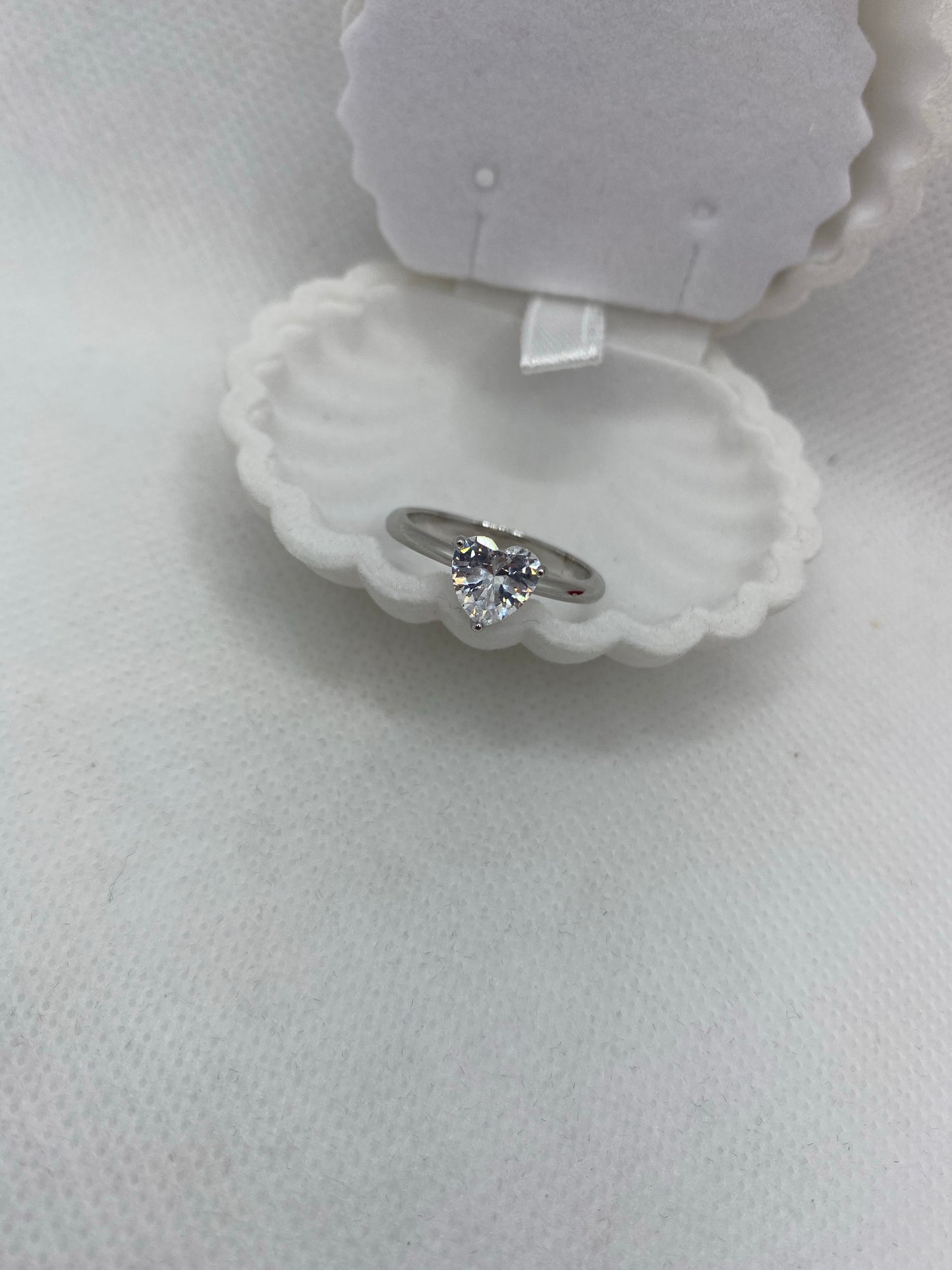 Bague en argent véritable avec cœur