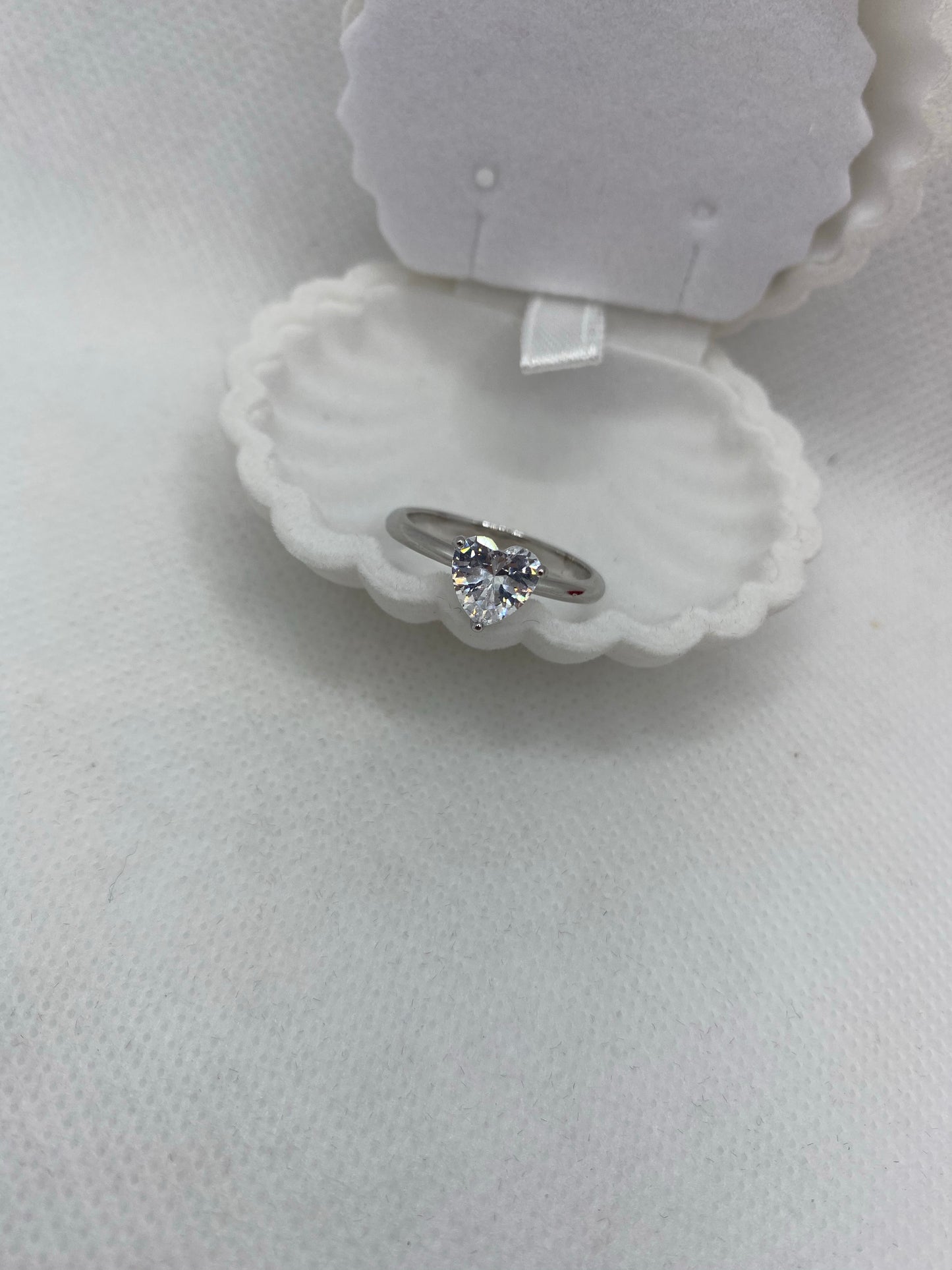 Real Silver Heart  Ring