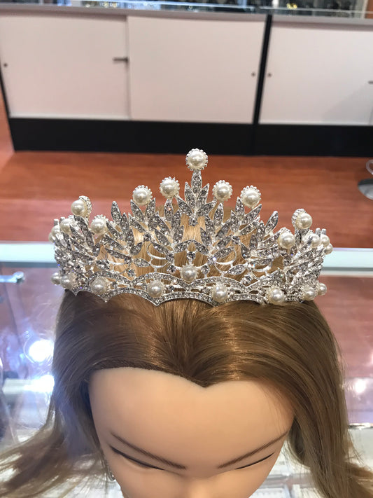 Couronne de perles en argent pour mariage