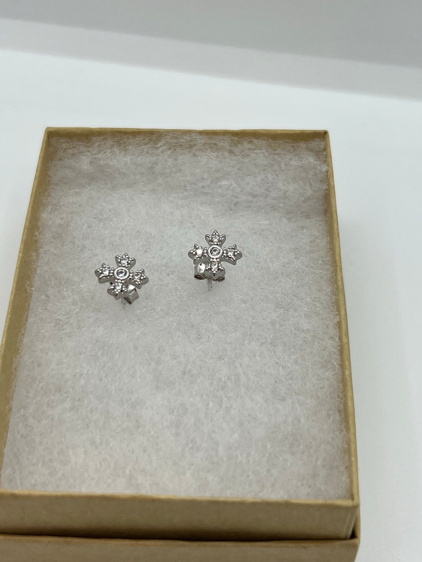 Boucles d'oreilles trèfle à 4 feuilles en argent véritable