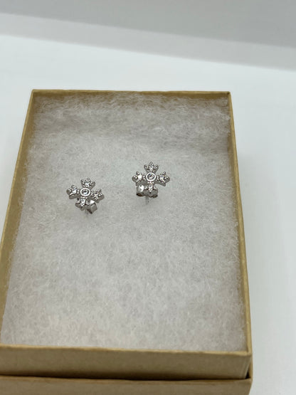 Boucles d'oreilles trèfle à 4 feuilles en argent véritable