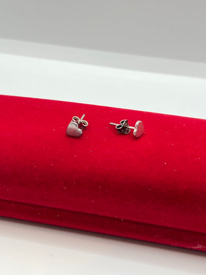 Boucles d'oreilles en argent véritable en forme de cœur