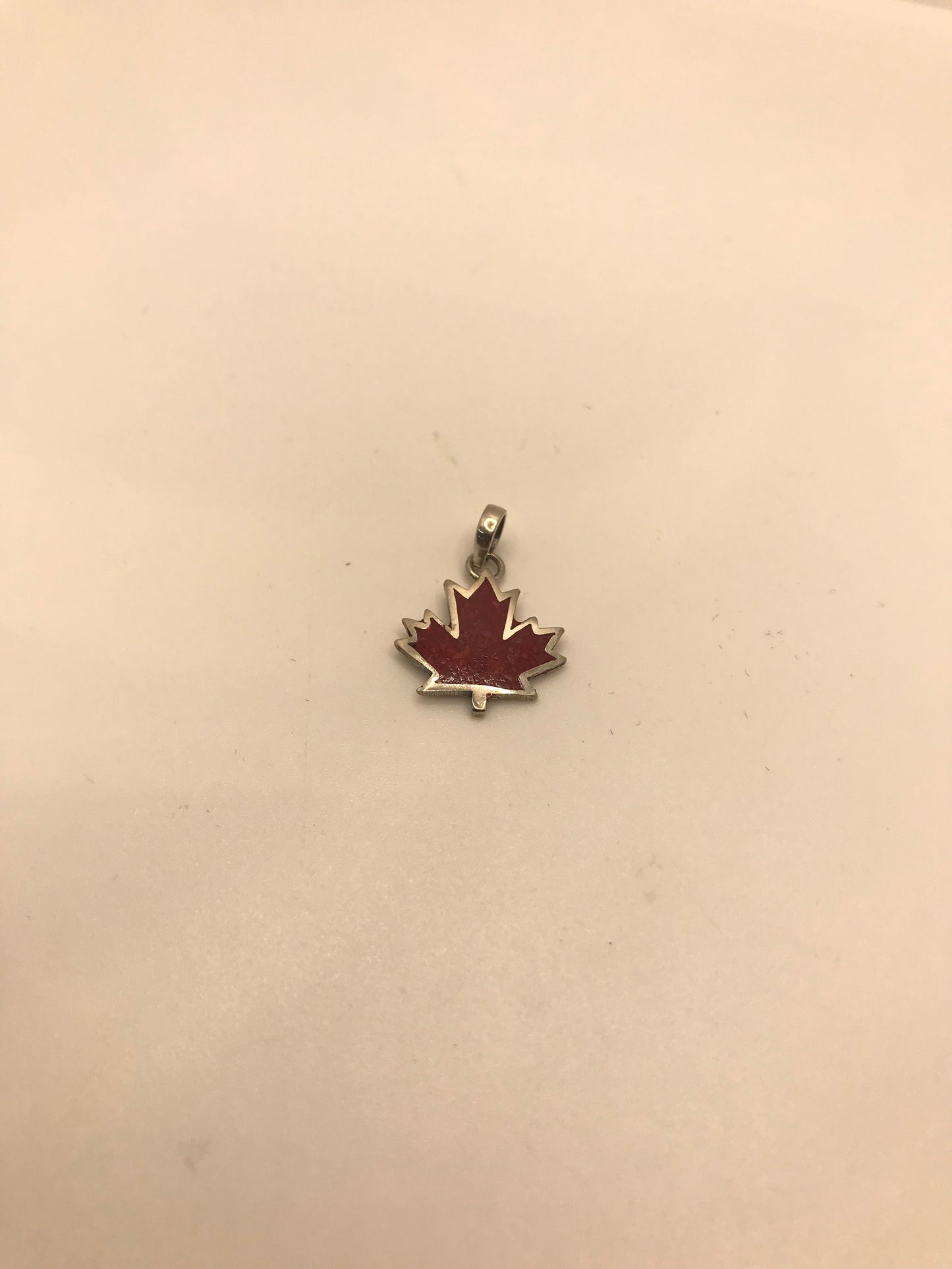 Sterling silver maple leaf pendant