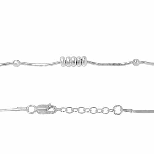 Sterling silver omega anklet with balls