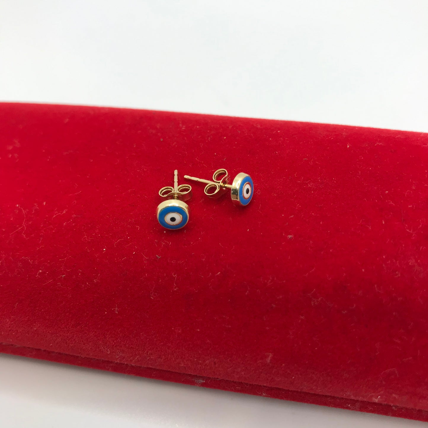 10k gold evil eye studs