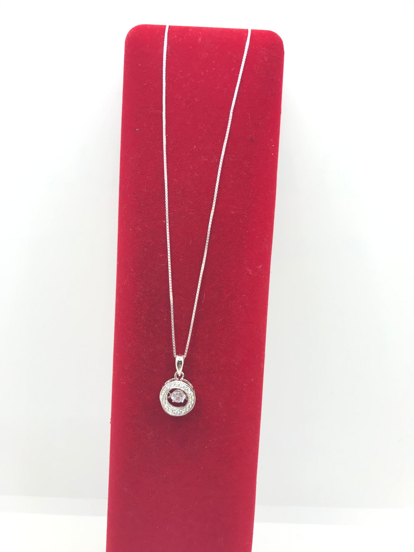 Real silver dancing stone necklace