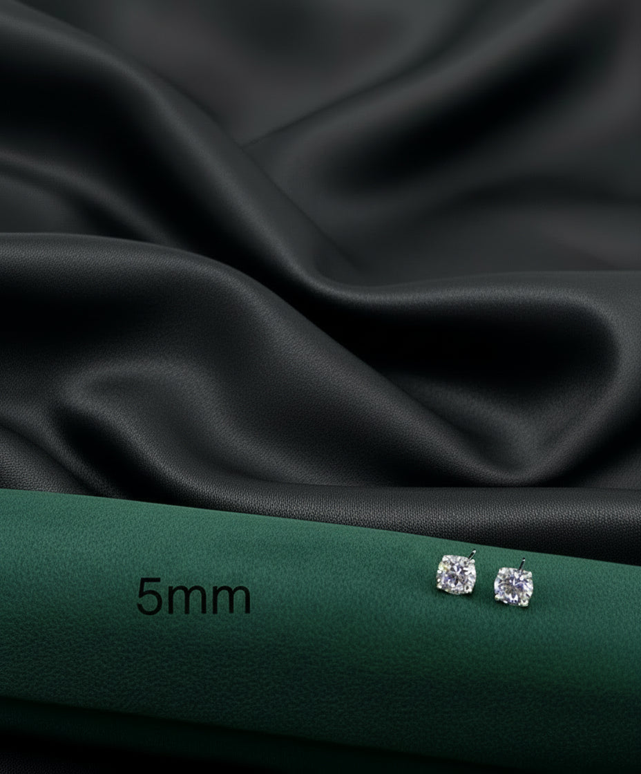 Real Silver Studs (round stone)