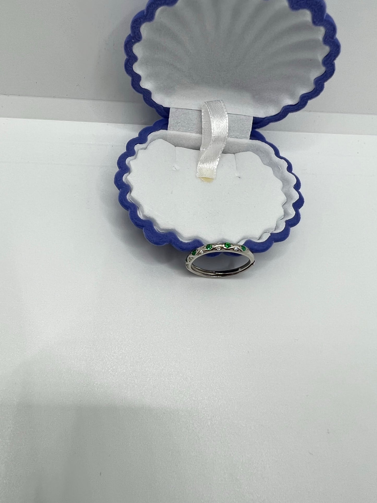 Bague en argent véritable avec pierres de couleur