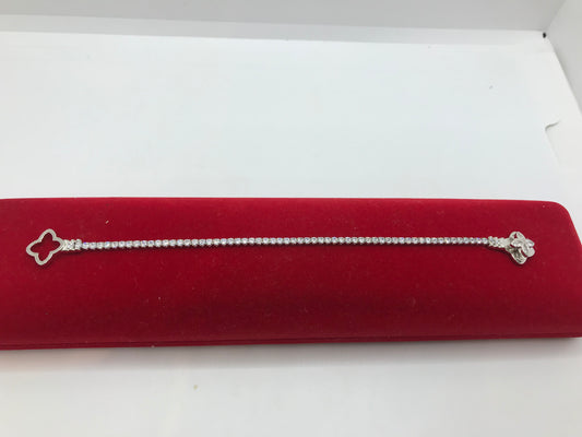 Bracelet trèfle en argent sterling