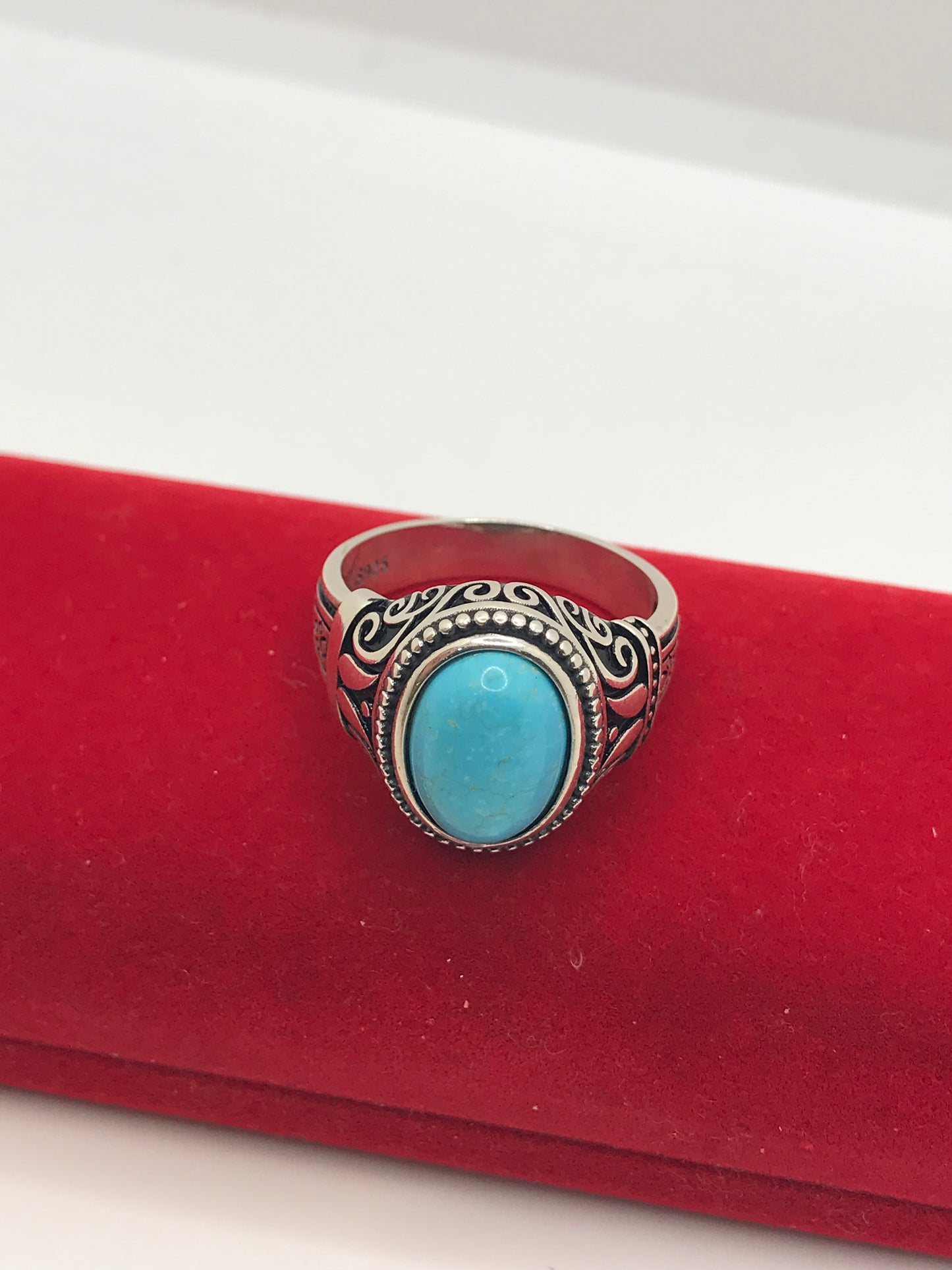 Bague en argent sterling avec pierre turquoise