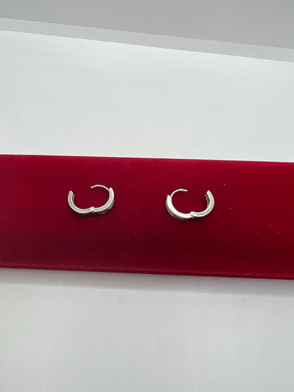 Créoles de créateur en argent véritable