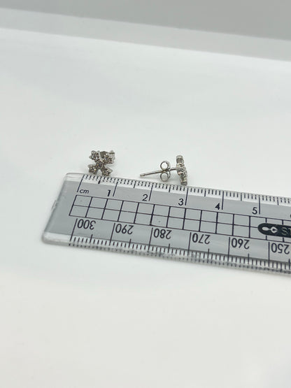 Boucles d'oreilles trèfle à 4 feuilles en argent véritable