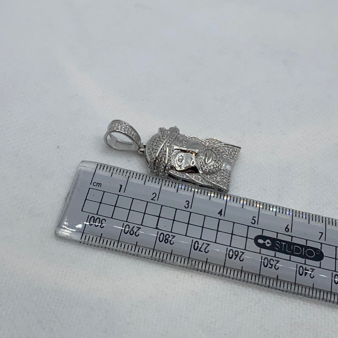 Pendentif visage de Jésus en argent sterling