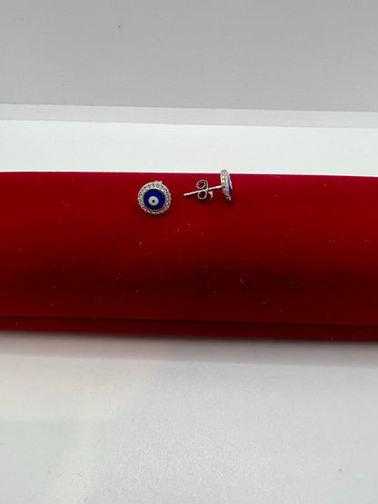 ਅਸਲੀ ਚਾਂਦੀ ਦੀਆਂ ਬੁਰੀਆਂ ਅੱਖਾਂ ਵਾਲੇ ਗੋਲ ਸਟੱਡ