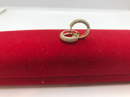 10k CZ ਪੱਥਰ ਦੇ ਸੋਨੇ ਦੇ ਹੂਪਸ