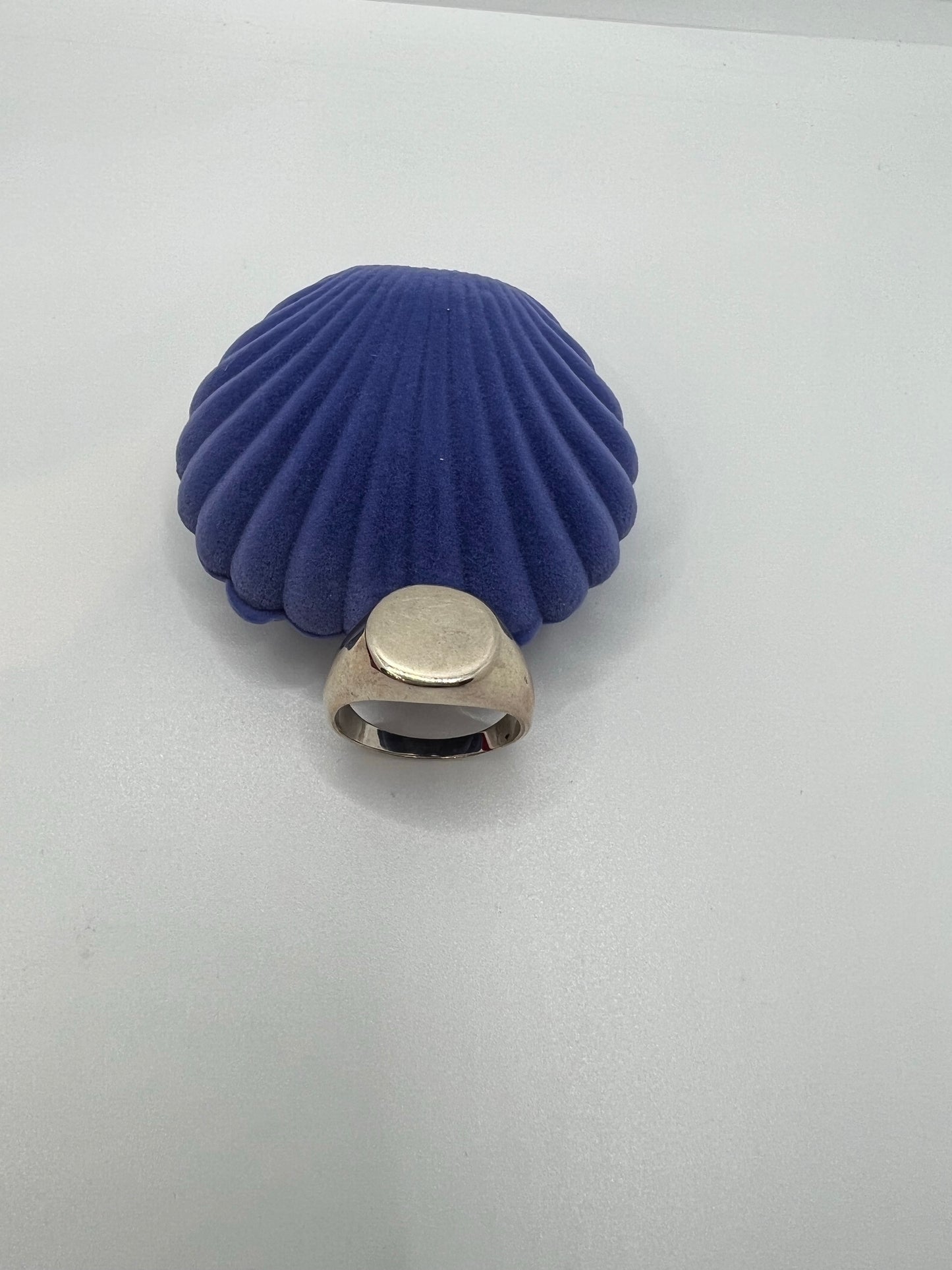 Chevalière ovale en argent véritable