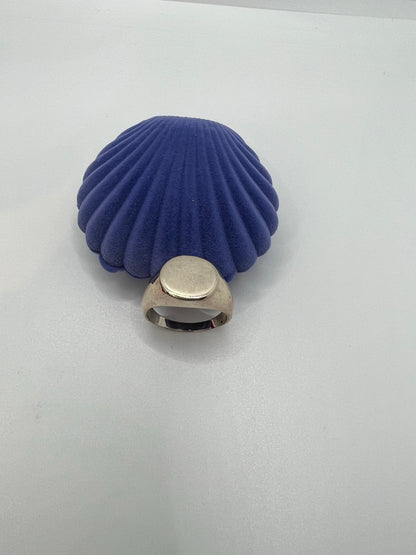 Chevalière ovale en argent véritable