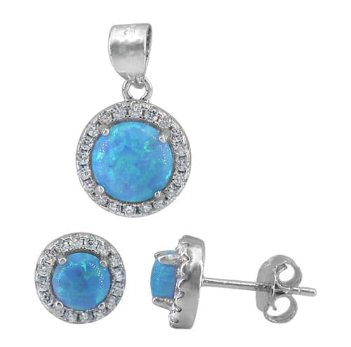 Sterling Silver Opal Set