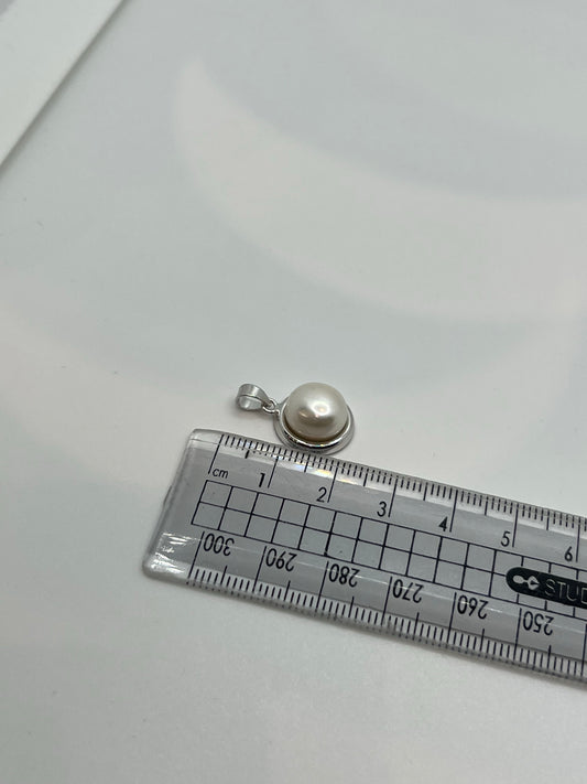 Pendentif en argent véritable avec perle d'eau douce