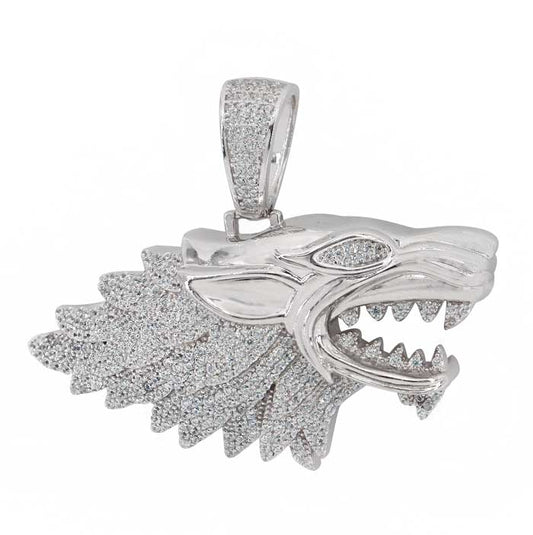 Pendentif loup en argent sterling