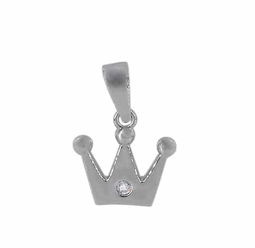 Pendentif couronne en argent sterling