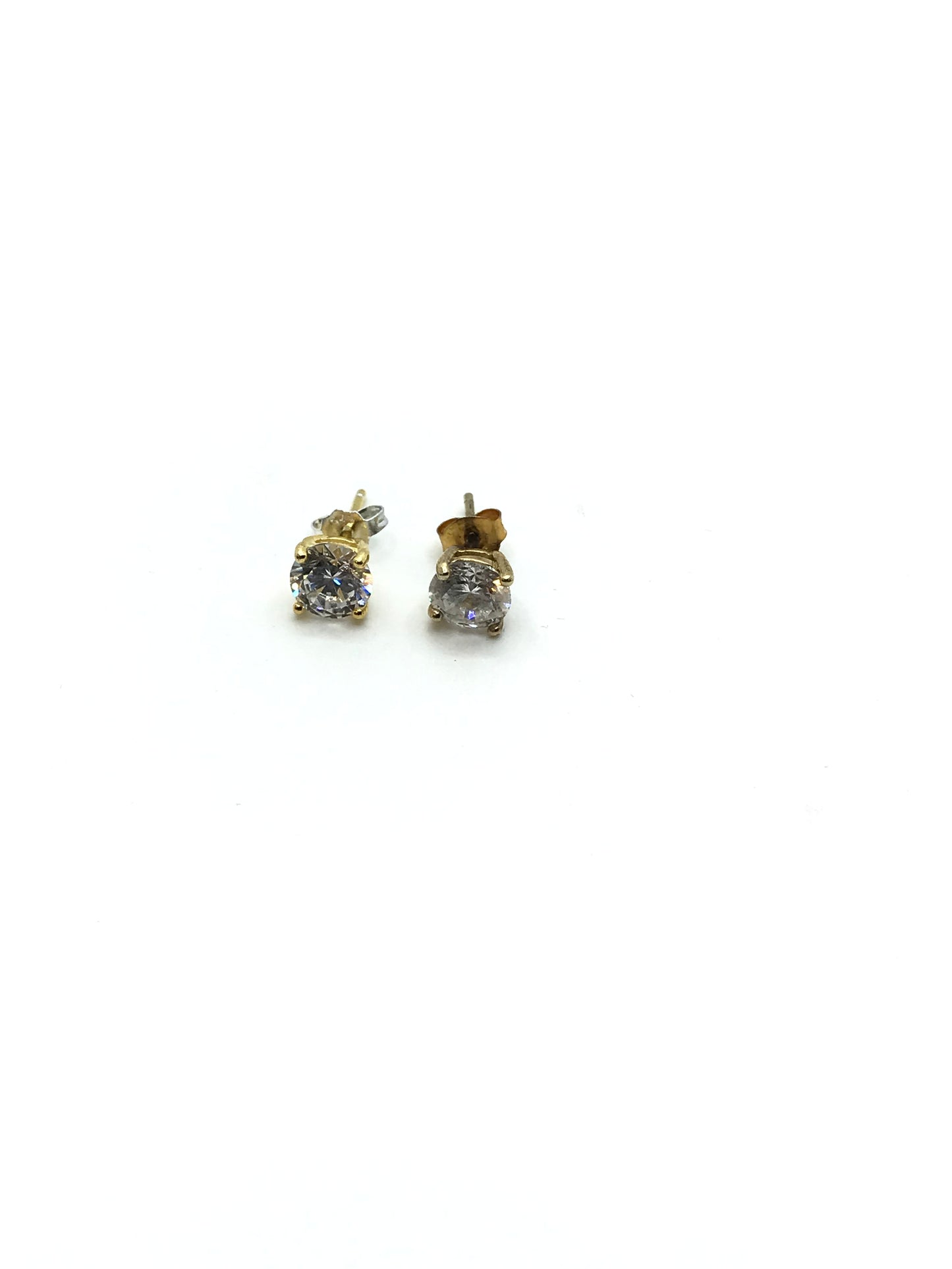 Clous d'oreilles ronds en argent sterling plaqué or