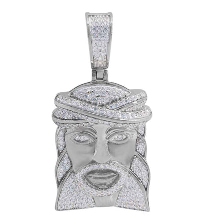 Pendentif visage de Jésus en argent sterling