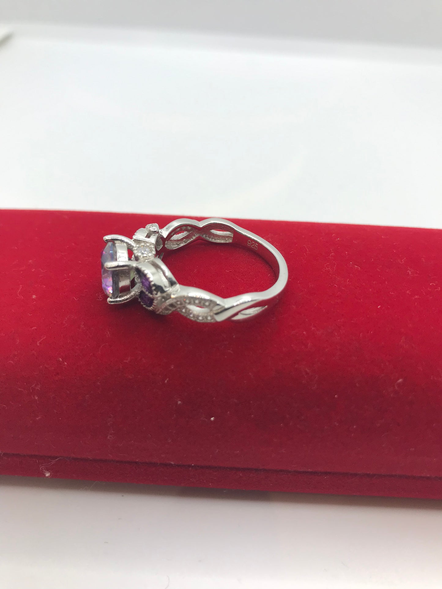 Bague en argent sterling 925 avec améthyste