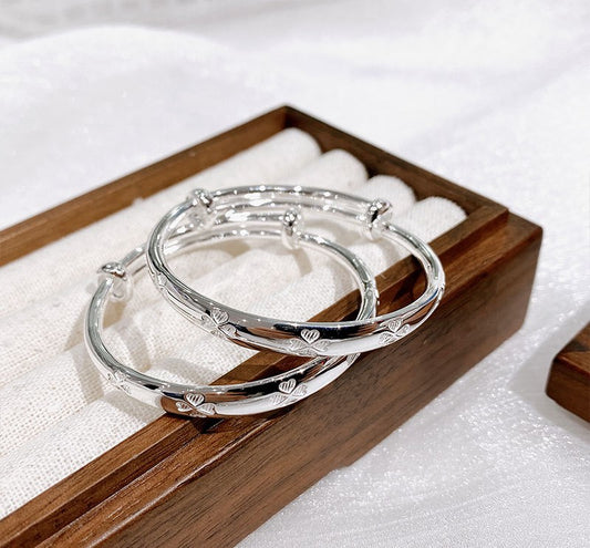 Bracelet bébé trèfle en argent sterling