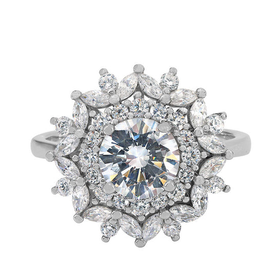 Bague fleur en argent sterling