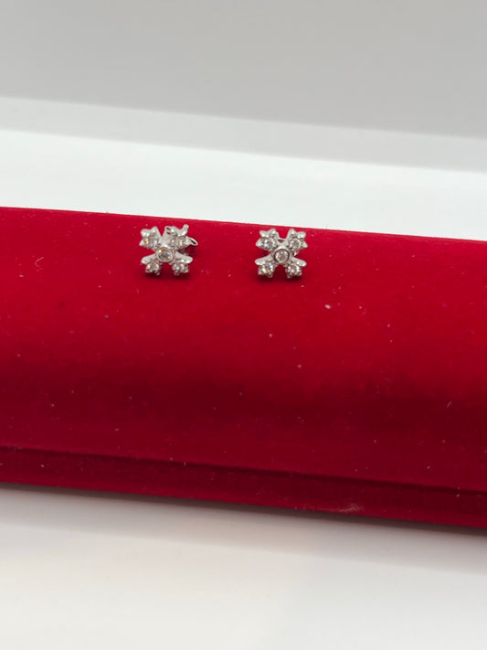 Boucles d'oreilles trèfle à 4 feuilles en argent véritable