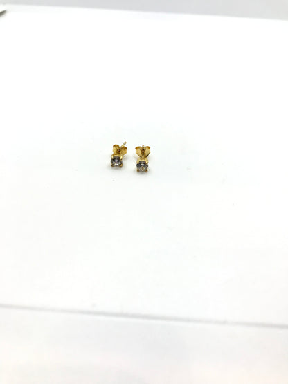 Clous d'oreilles ronds en argent sterling plaqué or