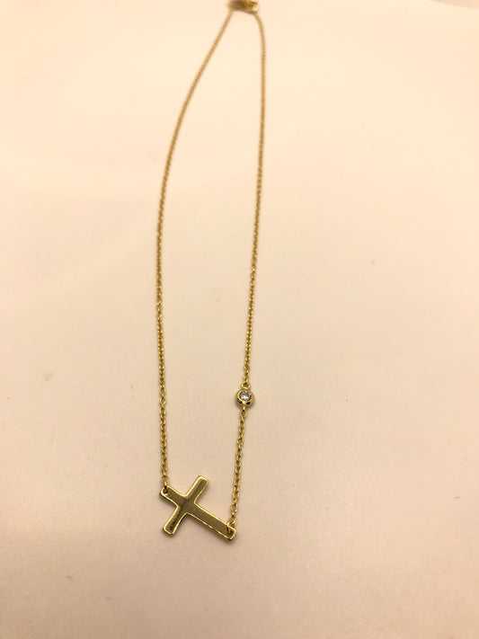 Sterling silver gold filled cross necklace