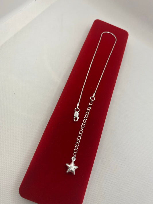 Real silver anklets with charms(Star)