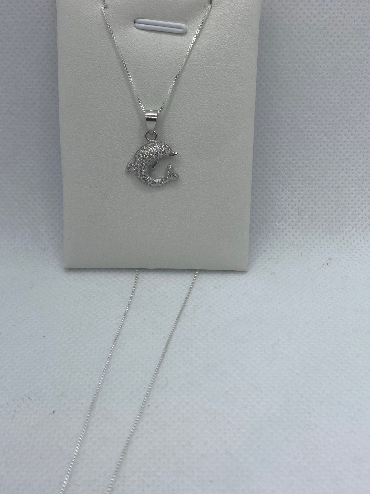 Real silver dolphin  necklace