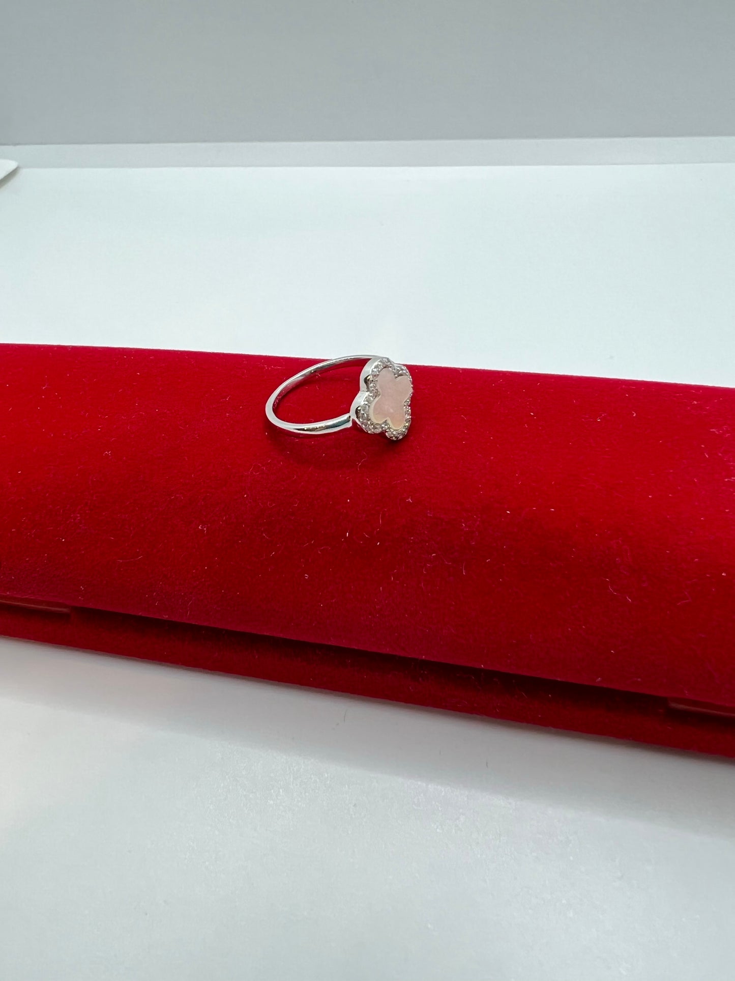 Bague trèfle à 4 feuilles en argent véritable