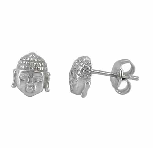 Boucles d'oreilles à tige Bouddha en argent sterling