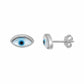 Real Silver Evil Eye Stud Earrings