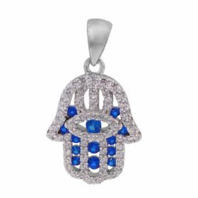 Sterling silver hamsa hand necklace