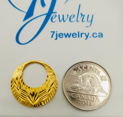 Boucles d'oreilles Nattiyan à la mode en argent véritable et or 24 carats