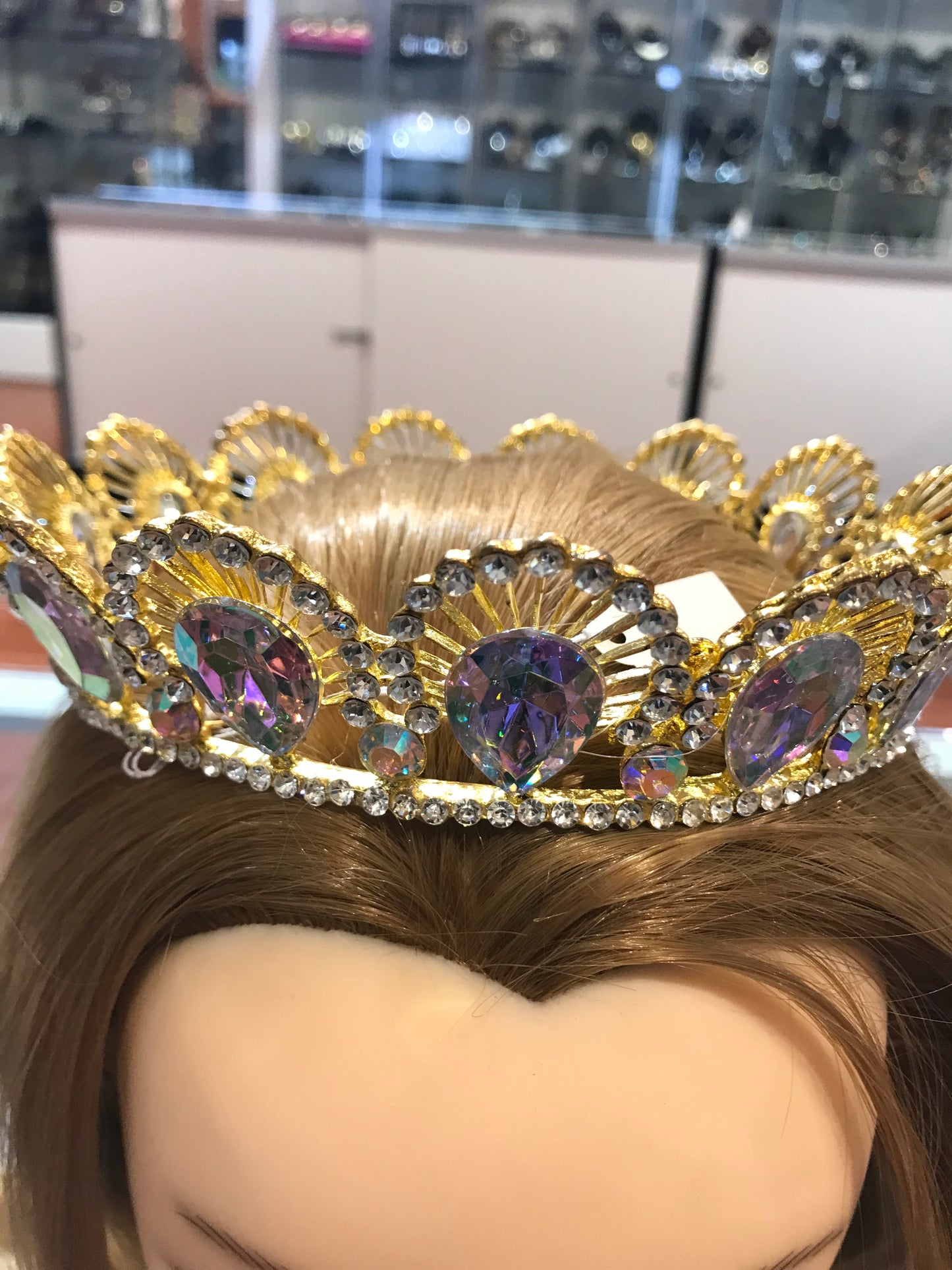 Gold multi color crown