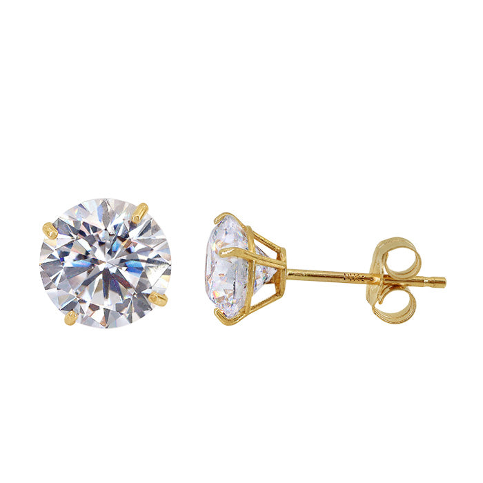 14kt CZ stone stud