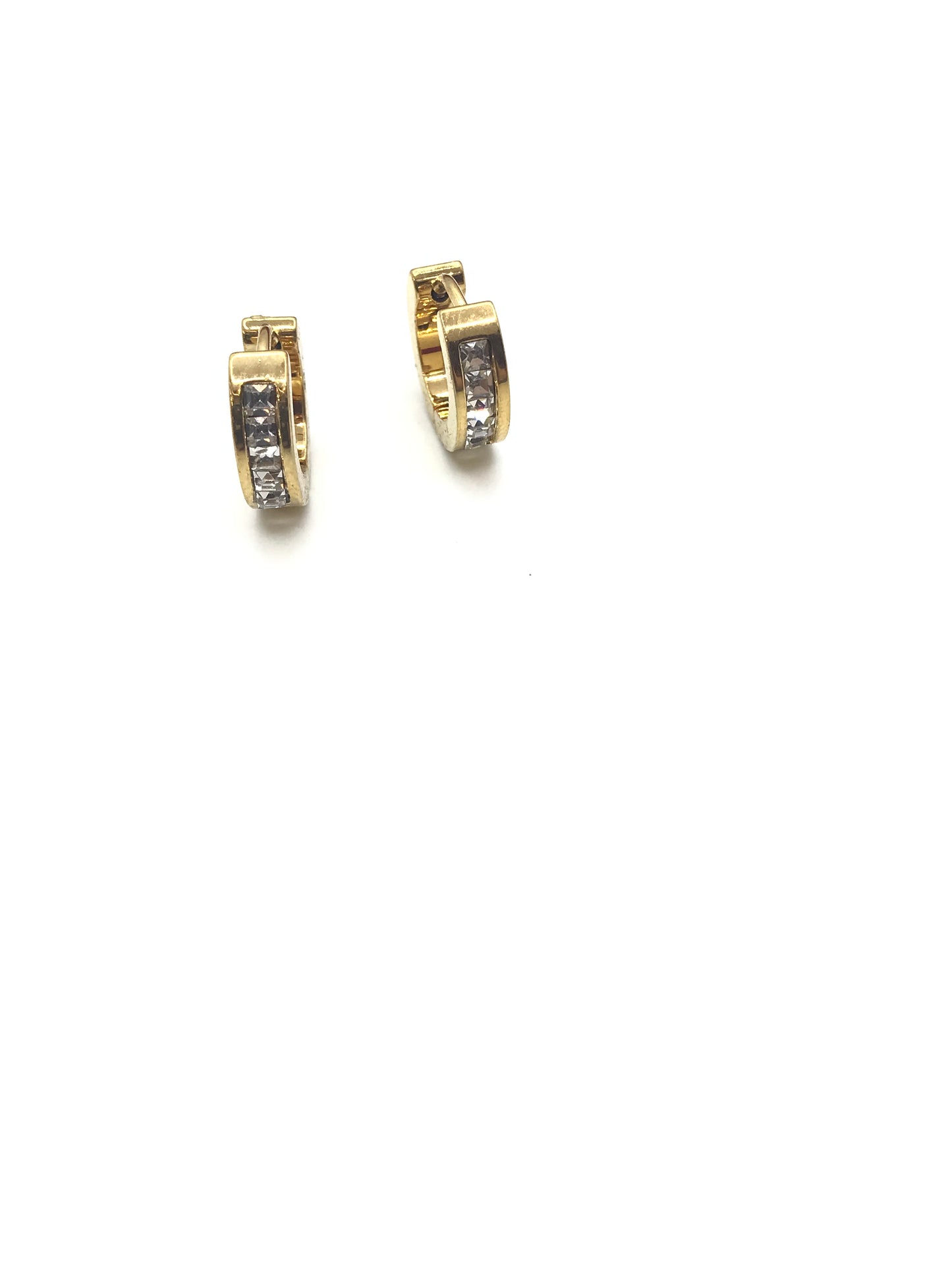 Créoles en acier inoxydable avec pierres CZ