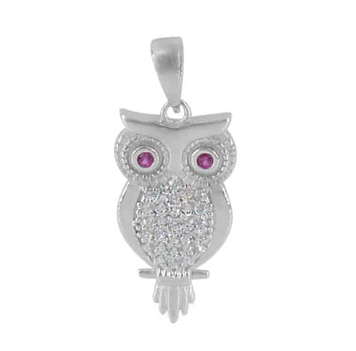 Pendentifs hibou en argent véritable
