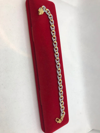 ਗੋਲਡ ਪਲੇਟਿਡ 2 ਟੋਨ ਬਰੇਸਲੇਟ